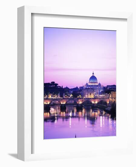 Sant'Angelo Bridge over Tiber River-Dennis Degnan-Framed Photographic Print