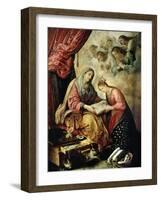 Santa Ana Enseñando a Leer a La Virgen-Juan De Las Roelas-Framed Giclee Print