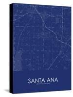 Santa Ana, United States of America Blue Map-null-Stretched Canvas