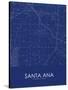 Santa Ana, United States of America Blue Map-null-Stretched Canvas