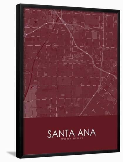 Santa Ana, United States of America Red Map-null-Framed Poster