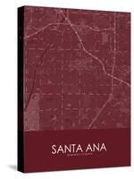 Santa Ana, United States of America Red Map-null-Stretched Canvas