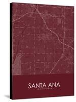 Santa Ana, United States of America Red Map-null-Stretched Canvas