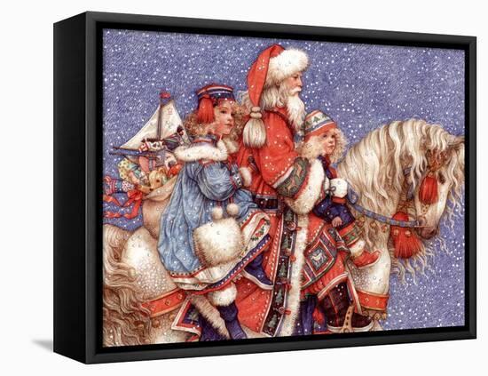 Santa and Children-Anne Yvonne Gilbert-Framed Stretched Canvas