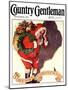 "Santa and Christmas Mouse," Country Gentleman Cover, December 1, 1933-William Meade Prince-Mounted Premium Giclee Print