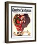 "Santa and Christmas Mouse," Country Gentleman Cover, December 1, 1933-William Meade Prince-Framed Giclee Print