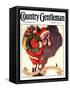 "Santa and Christmas Mouse," Country Gentleman Cover, December 1, 1933-William Meade Prince-Framed Stretched Canvas