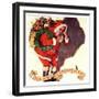 "Santa and Christmas Mouse,"December 1, 1933-William Meade Prince-Framed Giclee Print