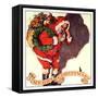 "Santa and Christmas Mouse,"December 1, 1933-William Meade Prince-Framed Stretched Canvas