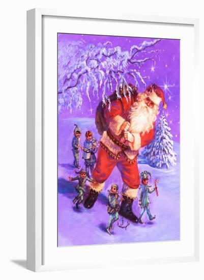 Santa and Elves-Judy Mastrangelo-Framed Giclee Print