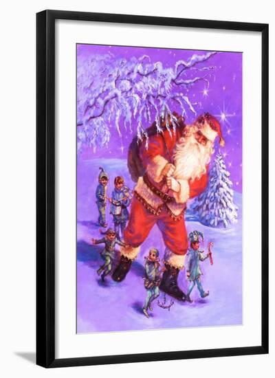 Santa and Elves-Judy Mastrangelo-Framed Giclee Print