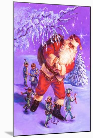 Santa and Elves-Judy Mastrangelo-Mounted Giclee Print