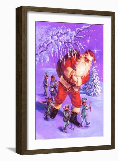 Santa and Elves-Judy Mastrangelo-Framed Giclee Print