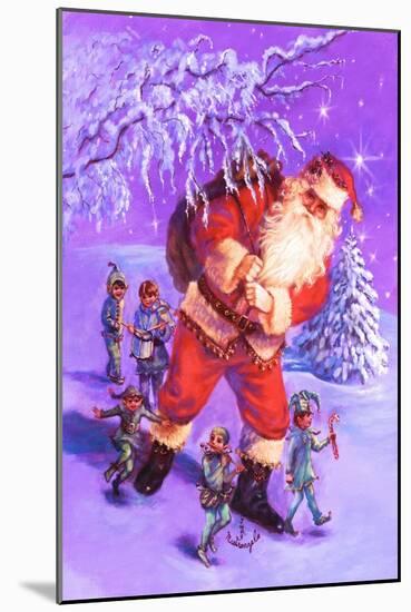 Santa and Elves-Judy Mastrangelo-Mounted Giclee Print
