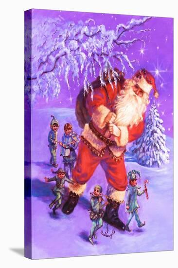 Santa and Elves-Judy Mastrangelo-Stretched Canvas