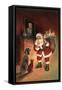 Santa and Family Pets-Hal Frenck-Framed Stretched Canvas