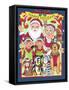 Santa And Family-Kimura Designs-Framed Stretched Canvas
