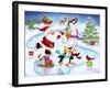 Santa and Friends Enjoy Skating-MAKIKO-Framed Giclee Print