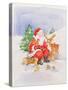 Santa and Friends-Diane Matthes-Stretched Canvas