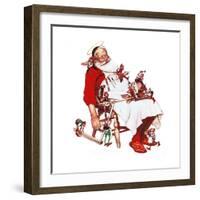 Santa and Helpers-Norman Rockwell-Framed Giclee Print