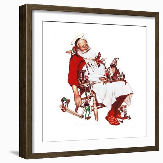 Santa and Helpers-Norman Rockwell-Framed Giclee Print