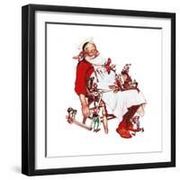 Santa and Helpers-Norman Rockwell-Framed Giclee Print