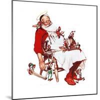 Santa and Helpers-Norman Rockwell-Mounted Giclee Print