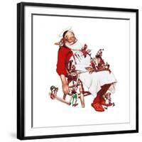 Santa and Helpers-Norman Rockwell-Framed Giclee Print