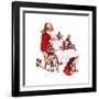 Santa and Helpers-Norman Rockwell-Framed Giclee Print