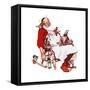 Santa and Helpers-Norman Rockwell-Framed Stretched Canvas