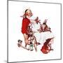 Santa and Helpers-Norman Rockwell-Mounted Premium Giclee Print