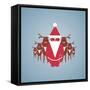 Santa and His Reindeer Gang Illustration. Vector Eps10 Graphic Illustration of Santa and Reindeer.-Popmarleo-Framed Stretched Canvas