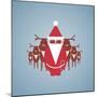 Santa and His Reindeer Gang Illustration. Vector Eps10 Graphic Illustration of Santa and Reindeer.-Popmarleo-Mounted Art Print