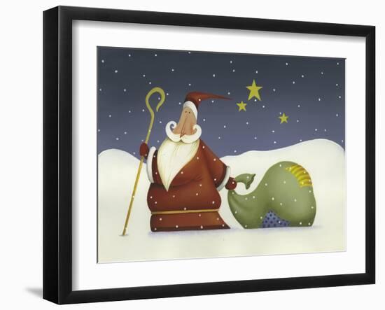 Santa and His staff-Margaret Wilson-Framed Giclee Print