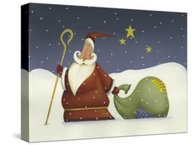 Santa and His staff-Margaret Wilson-Stretched Canvas