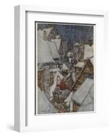 Santa and Sleigh, Rooftops-Arthur Rackham-Framed Photographic Print