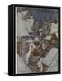 Santa and Sleigh, Rooftops-Arthur Rackham-Framed Stretched Canvas