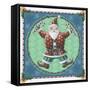 Santa and Snowflakes-Michele Meissner-Framed Stretched Canvas