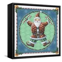 Santa and Snowflakes-Michele Meissner-Framed Stretched Canvas