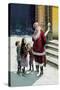 Santa and Street Kids-Paul Stahr-Stretched Canvas