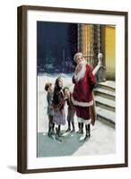 Santa and Street Kids-Paul Stahr-Framed Art Print