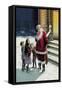Santa and Street Kids-Paul Stahr-Framed Stretched Canvas