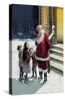 Santa and Street Kids-Paul Stahr-Stretched Canvas