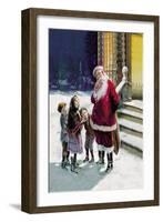 Santa and Street Kids-Paul Stahr-Framed Art Print