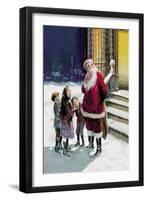 Santa and Street Kids-Paul Stahr-Framed Art Print