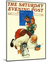 "Santa and the Robot," Saturday Evening Post Cover, December 1, 1983-Scott Gustafson-Mounted Giclee Print