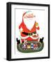 Santa and the Train - Jack and Jill, December 1957-Jack Weaver-Framed Premium Giclee Print