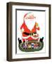 Santa and the Train - Jack and Jill, December 1957-Jack Weaver-Framed Giclee Print