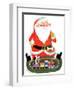 Santa and the Train - Jack and Jill, December 1957-Jack Weaver-Framed Giclee Print