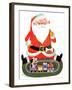 Santa and the Train - Jack and Jill, December 1957-Jack Weaver-Framed Giclee Print